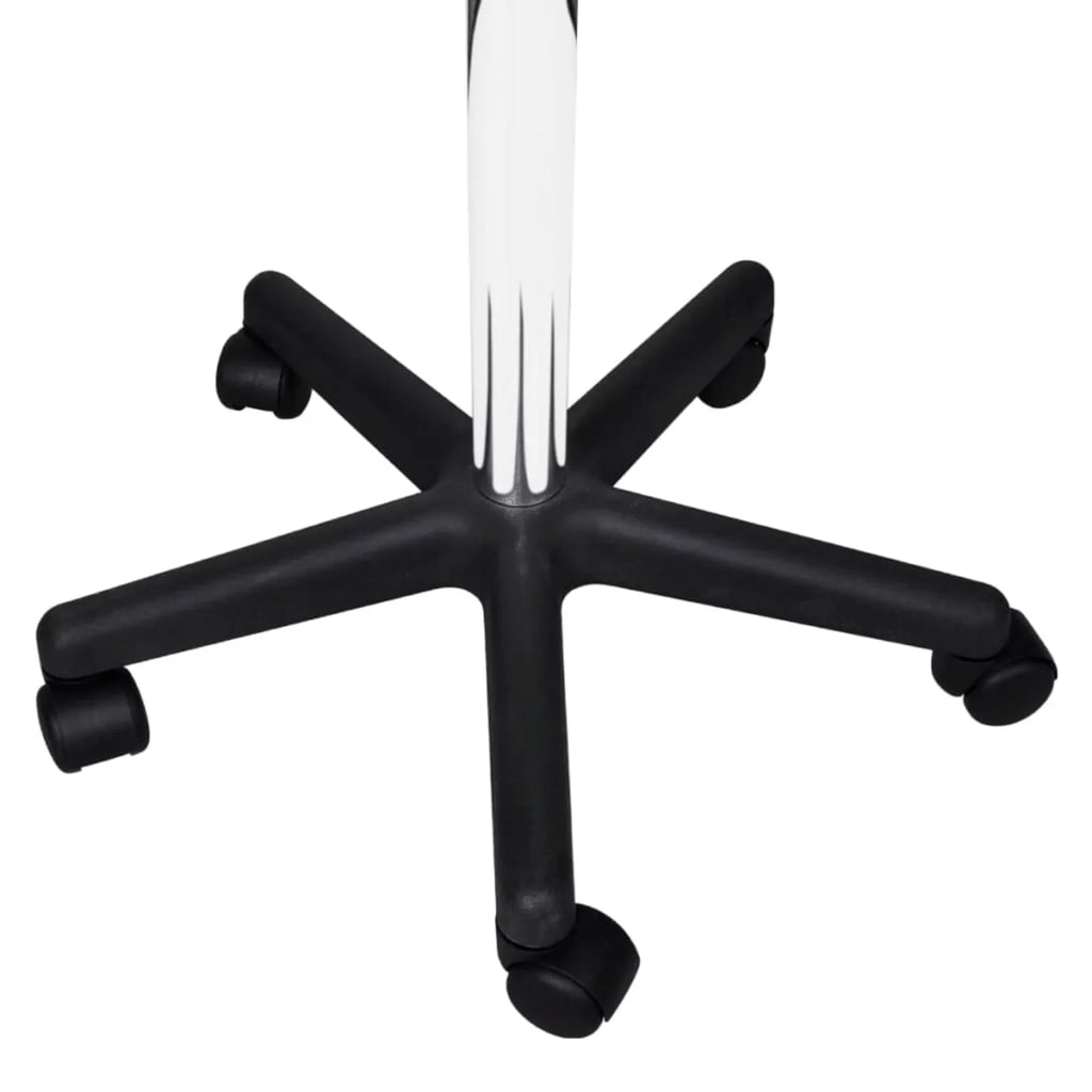Office Stool White Faux Leather