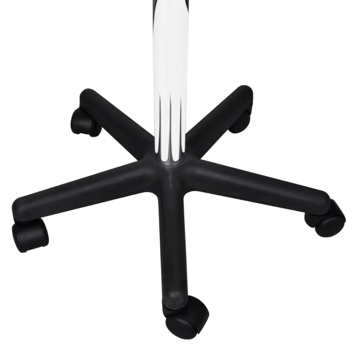 Office Stool White Faux Leather