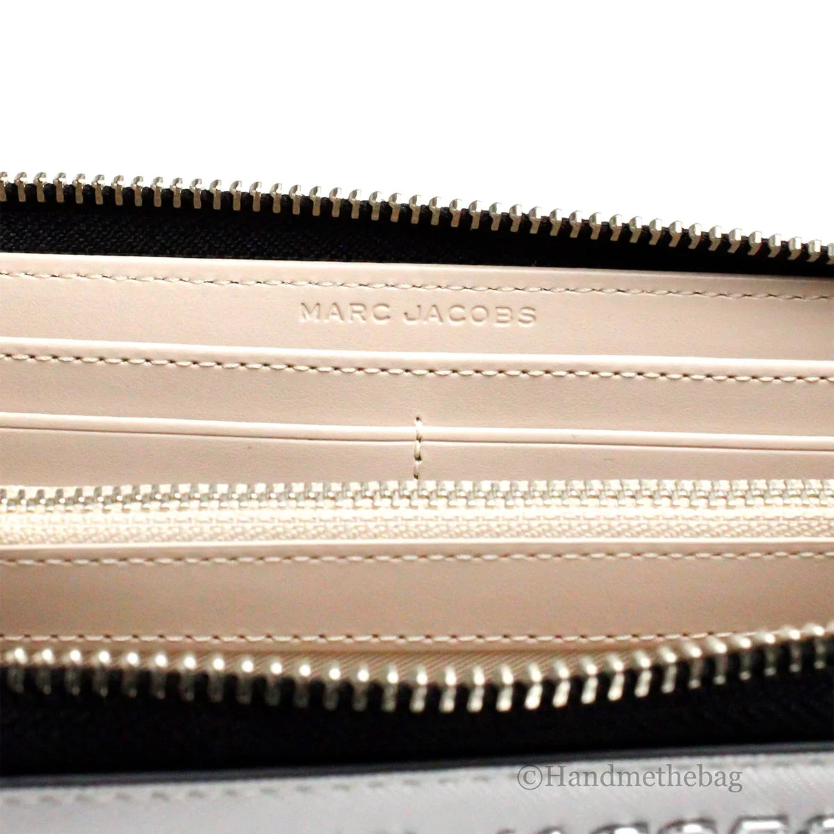 Marc Jacobs Large Cotton Crossgrain Leather Continental Clutch Zip Around Wallet