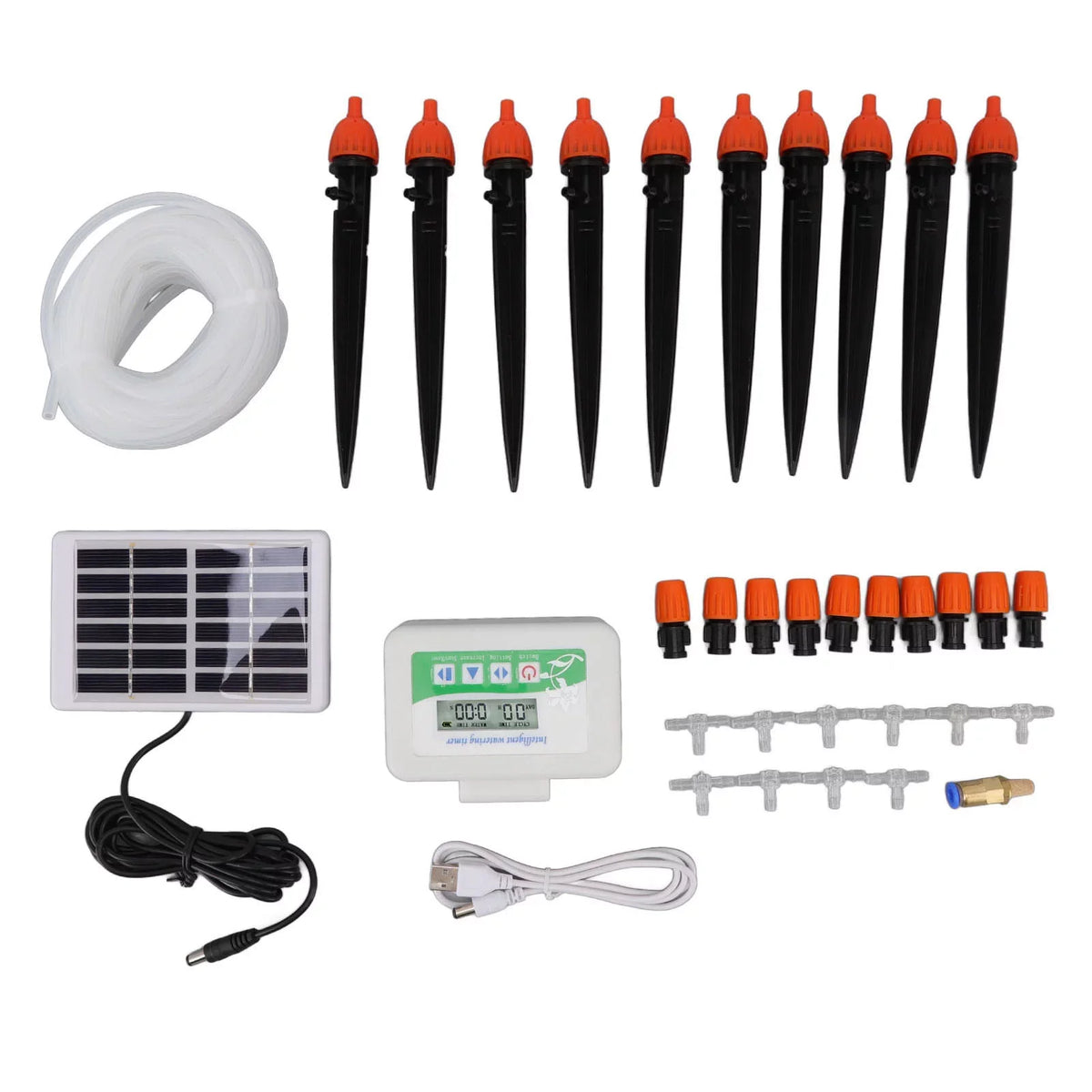 Solar Watering Device Automatic Irrigation System Solar Power Rainproof Auto Watering 850ml Per Min  Port 2000mAh Battery Water Pump Timer