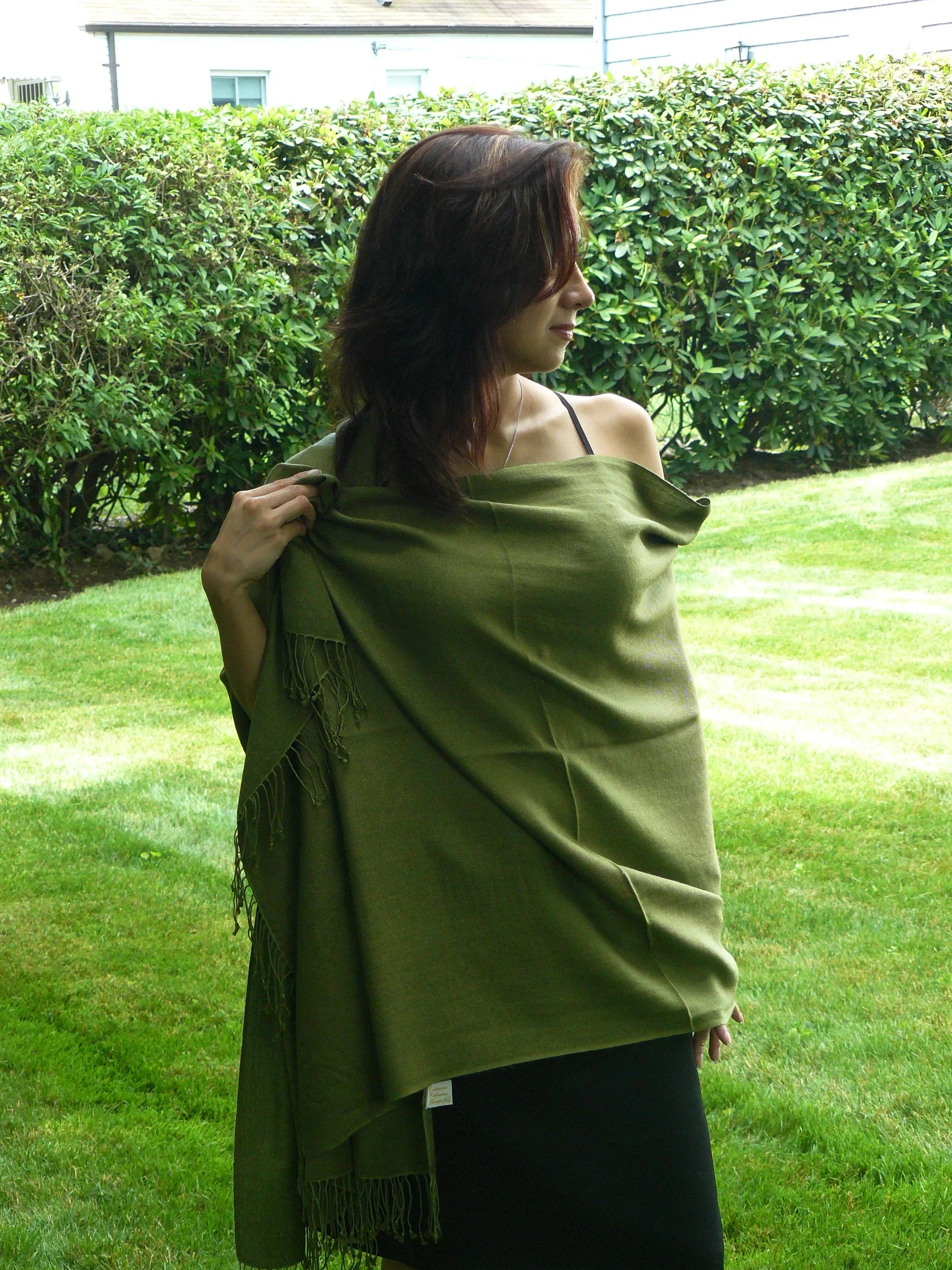 Shawl/Shawls/Scarf/Scarves/Wrap/Stole/Muffler/Cape/Ruana/Blanket/Throw/Pashmina Shawl/Cashmere Scarf/Wool/Silk (Military Regular Shawl)