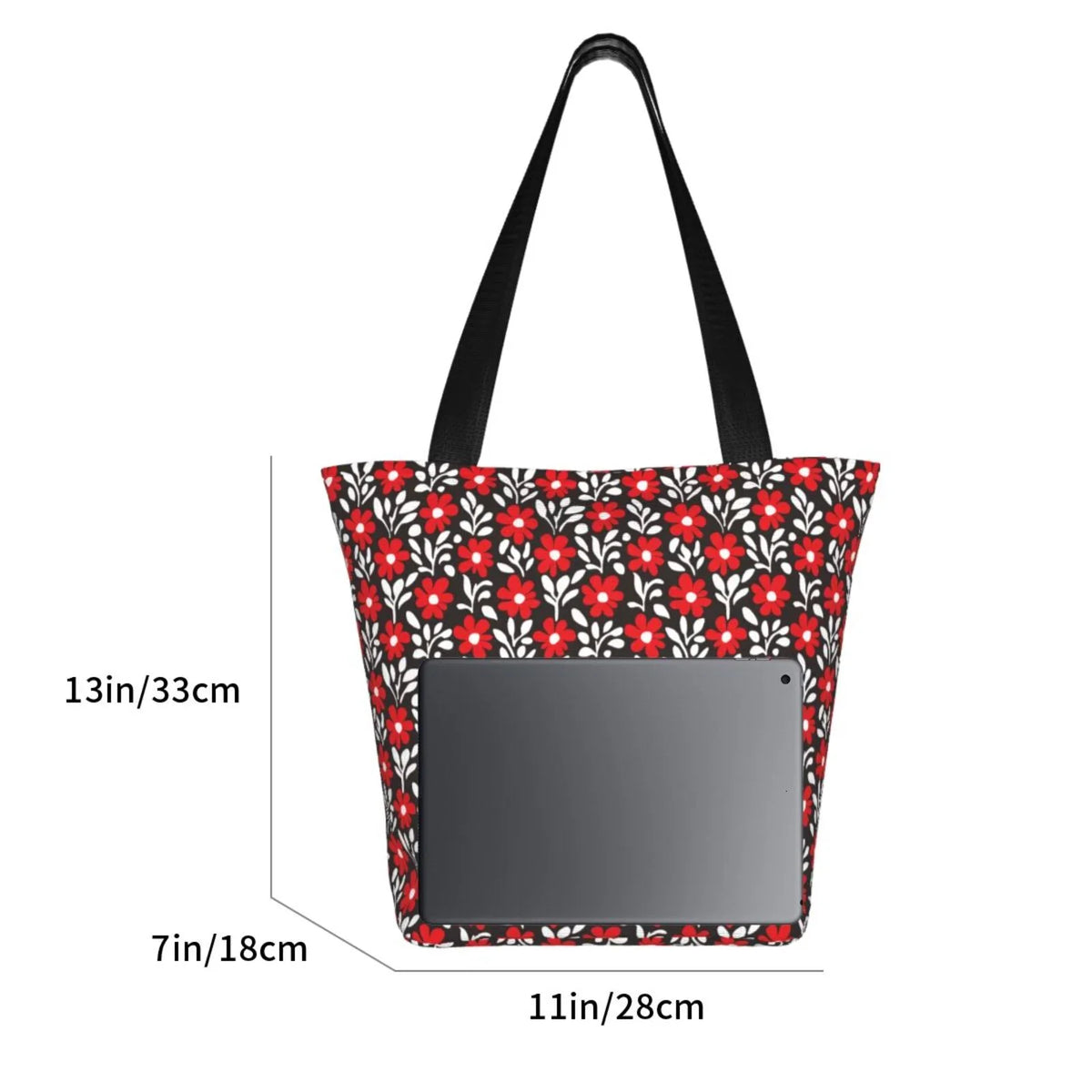 Lukts Red Floral Tote Bag,Shoulder Bag Women' Hobos Handbags Large Capacity Shopping Bag