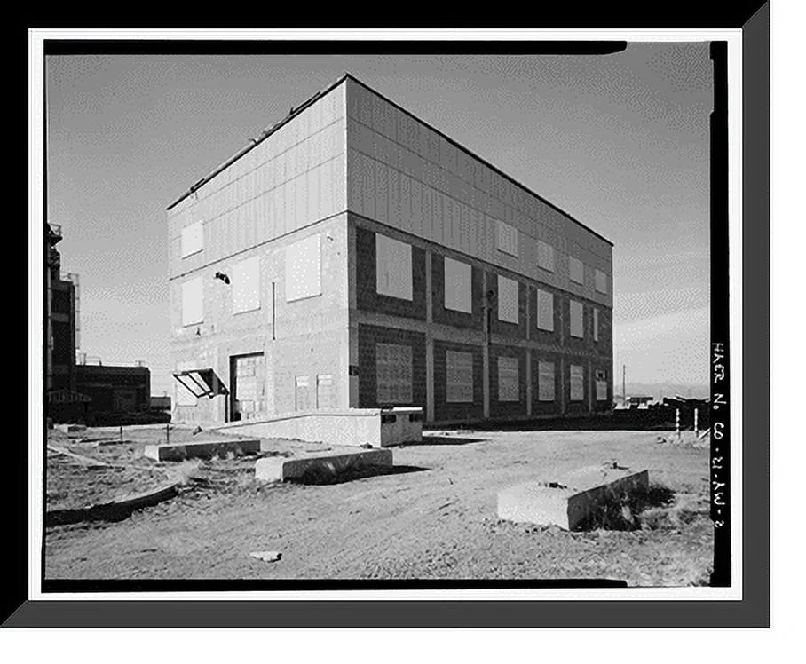 Historic Framed Print, Rocky Mountain Arsenal, Chlorine Evaporator & Storage Building, 800 feet South of December Seventh Avenue; 600 fee, Commerce City, Adams County,  - 2, 17-7/8" x 21-7/8"