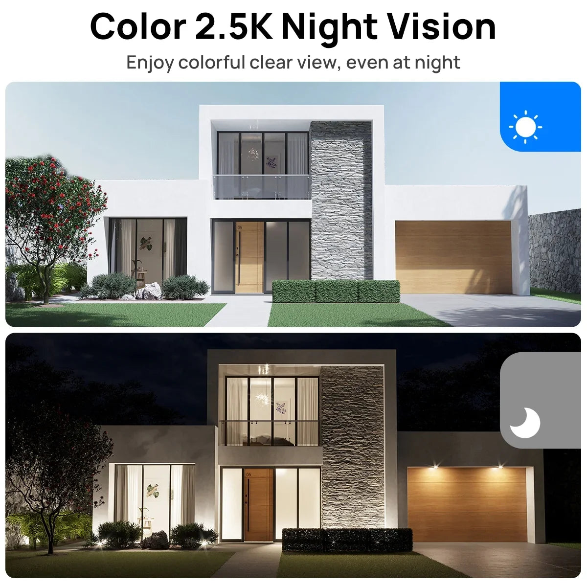 4MP Battery WiFi   Camera Wireless 2K with Solar Panel Smart Hybrid Light Outdoor