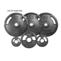 York Barbell   Dual Grip Thin Line Rubber Encased Olympic Plate - 25 lbs