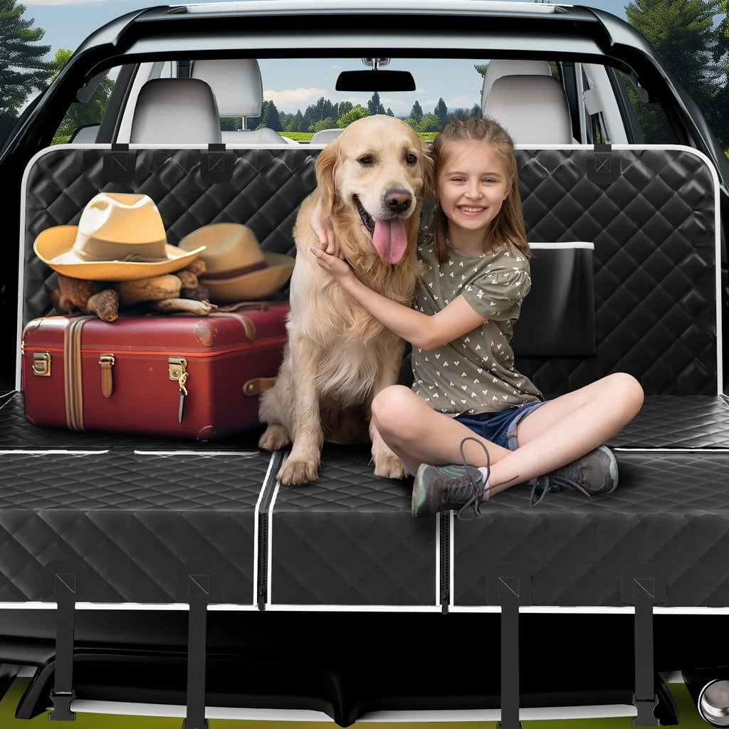 Dog Car Seat Cover for Back Seat, Waterproof Pet Seat Cover 600D Scratch-Proof  Dog Seat Cover for Truck, Vehicle , Tesla, Machine Washable,Color Black