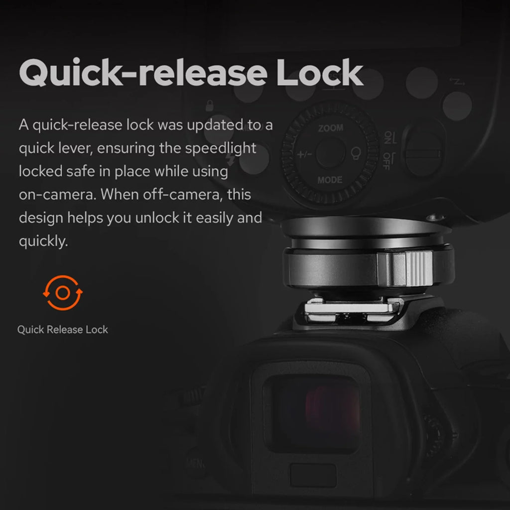 Godox - Wireless  Speedlite / Receiver Camera Flash Light Manual/Auto Flash  1/8000s  Built-in 2.4G Wireless  System with Rechargeable Li-ion Battery Modeling Light Replac