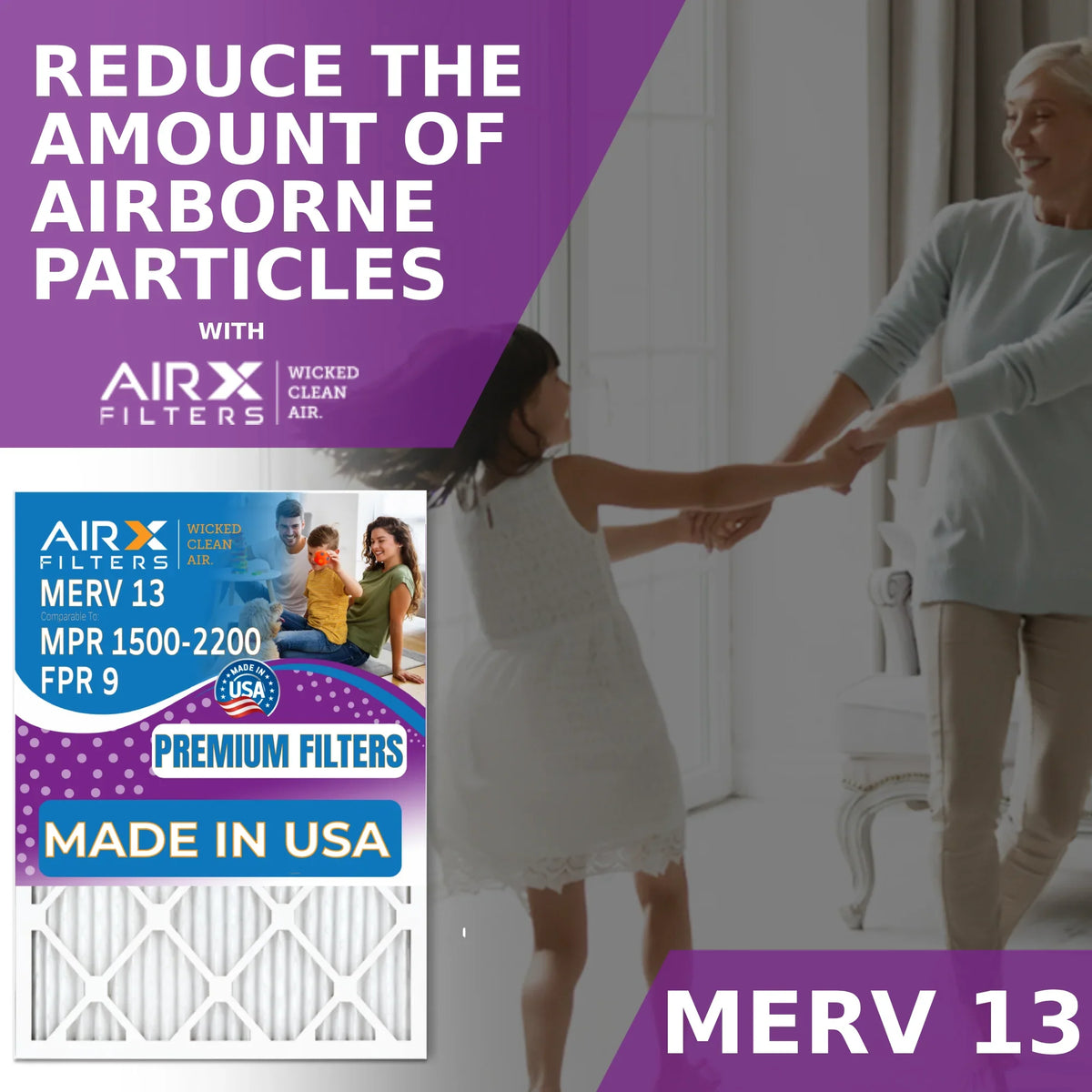 24x24x2 Air Filter  13 Comparable to  1500 - 2200 &  9 Electrostatic Pleated Air Conditioner Filter 6 Pack   Premium  Made 24x24x2 Furnace Filters by     .