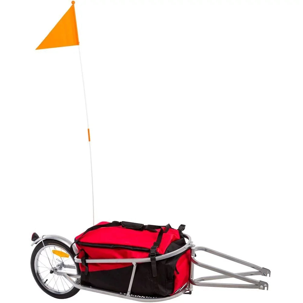 Elevate Outdoor -8002 Single Wheel Pull-Behind Bicycle Cargo Trailer with Cargo Bag