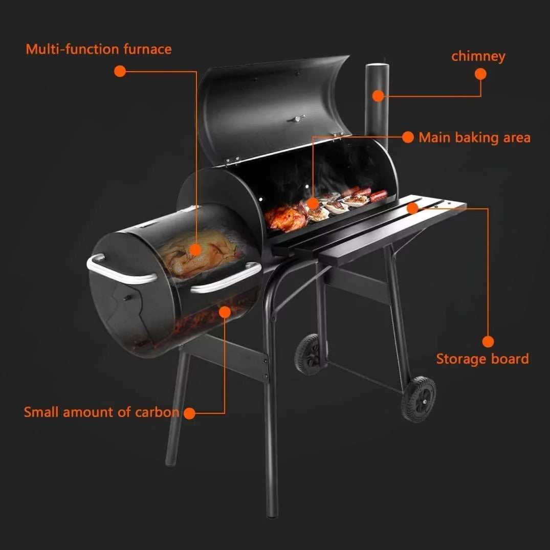 Vebreda Outdoor  Grill Charcoal Barbecue Pit Backyard Meat Cooker Smoker