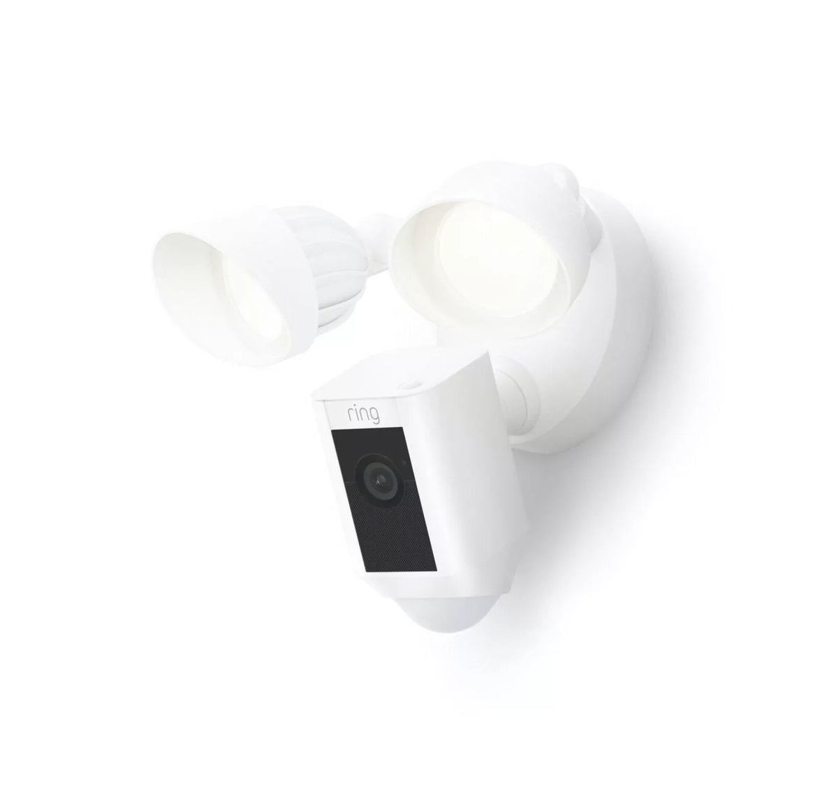 Restored Ring_Floodlight Cam Wired Plus with Motion Activated , White, 2021 Release, Outdoor, WiFi, /Network (Refurbished)