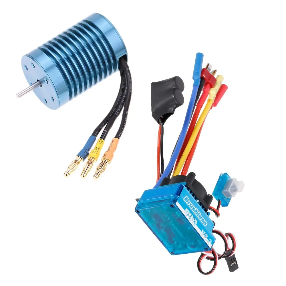 Meterk 3650 4370KV 4P Sensorless Brushless Motor with 45A Brushless （Electric Speed Controller）for 1/10  Off-Road Car
