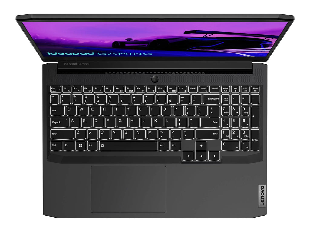Lenovo IdeaPad Gaming 3 15ACH6 82K2 - 180-degree hinge design -  Ryzen 5 5600H / 3.3 GHz - Win 11 Home -   3050 Ti  - 8   - 512   NVMe,  - 15.6"  1920 x 1080 (Full ) @ 120 Hz - Wi-Fi 6 - shadow black - kbd: