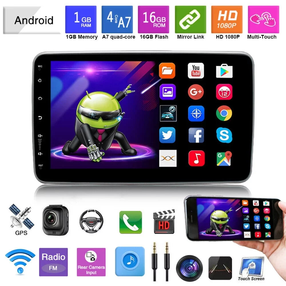 Jahy2Tech 10 Inch On-Board Android 9.1  Wifi Dual Din Touch Screen Player Navigation