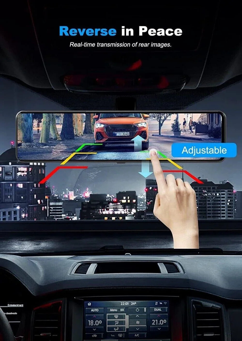 Dual Dash Cam 4K   11"  Rearview Mirror Car  Camera Front Rear Video Recorder