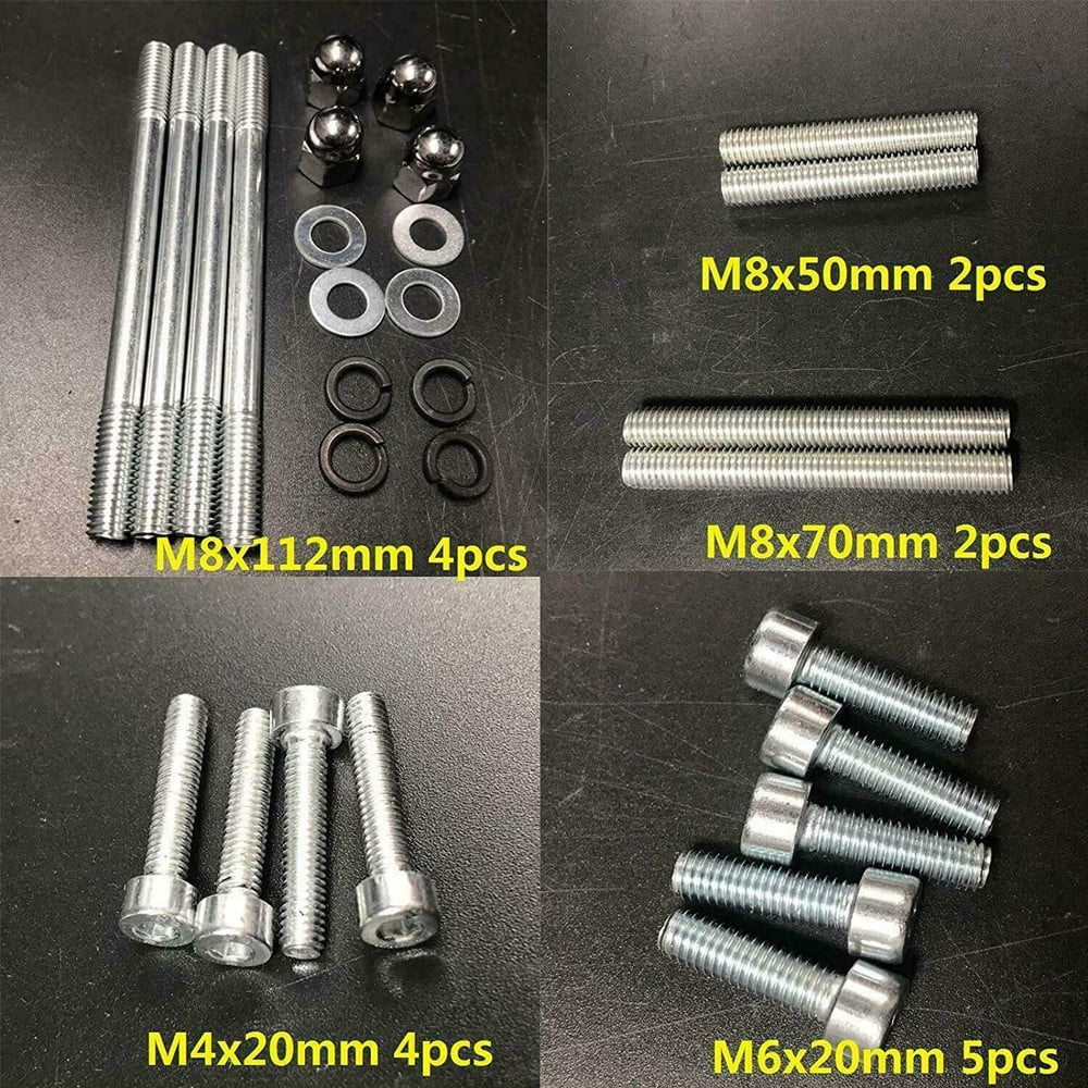 Motor Bolts, Studs, Screws, Washers Set for 2 Stroke yd100/66cc/80cc Engine Kit Gas Bike