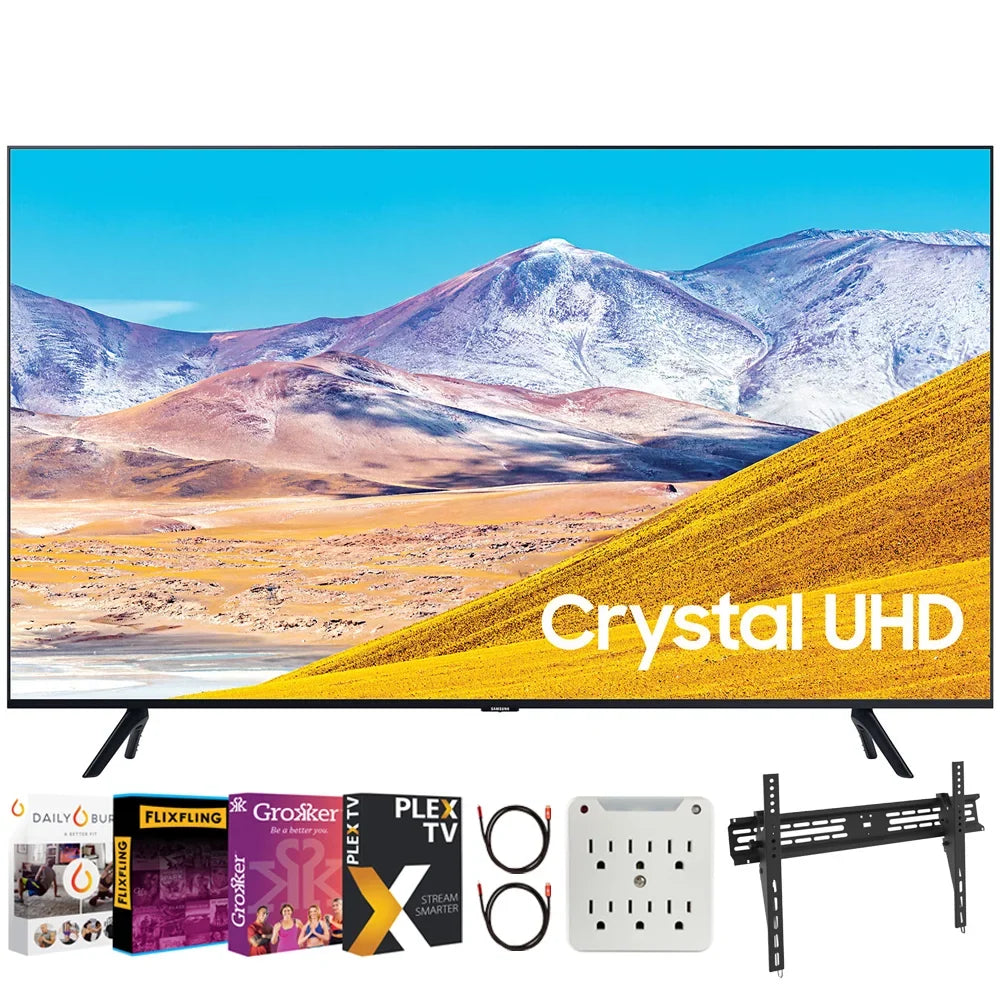 Samsung  85" 4K Ultra  Smart   (2020 Model) Bundle with Premiere Movies Streaming 2020 + 30-100 Inch  Wall Mount + 6-Outlet Surge Adapter + 2x 6FT 4K  2.0 Cable