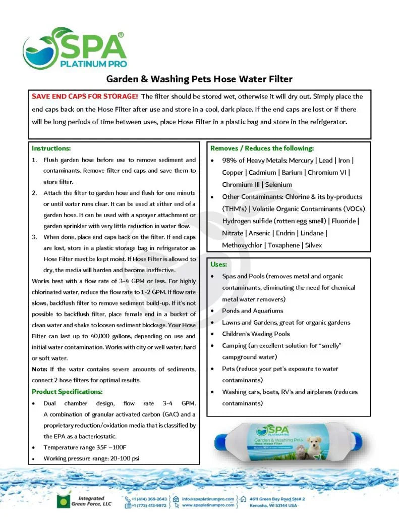 Garden And Washing Pets Hose Water Filter