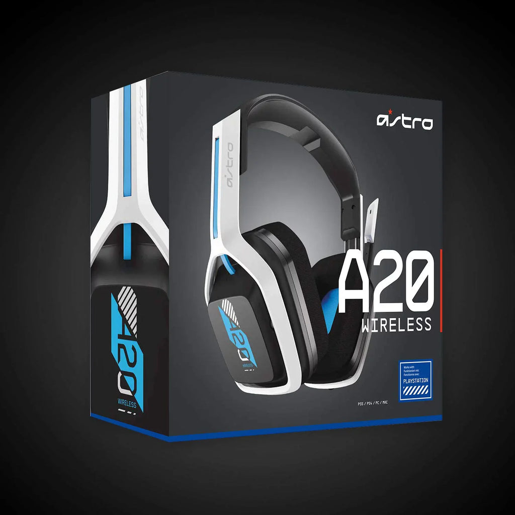 Pre-Owned  Gaming  Wireless Headset Gen 2 for PlayStation 5 and 4,  & Mac White/Blue (Refurbished: Like New)