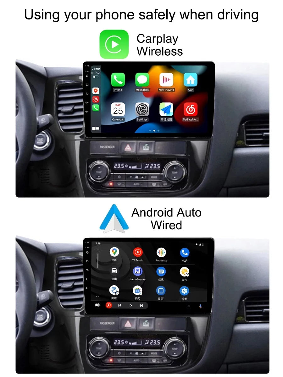 Carplay Android Auto Car Radio  For Mitsubishi Outlander 3   2012 - 2018 Android Multimedia Navigation Player
