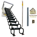 Ceiling Mounted Folding Loft Ladder Attic Stairs 9.8Ft Height 12 Steps Black (Open Size 31.5"x 39.37")