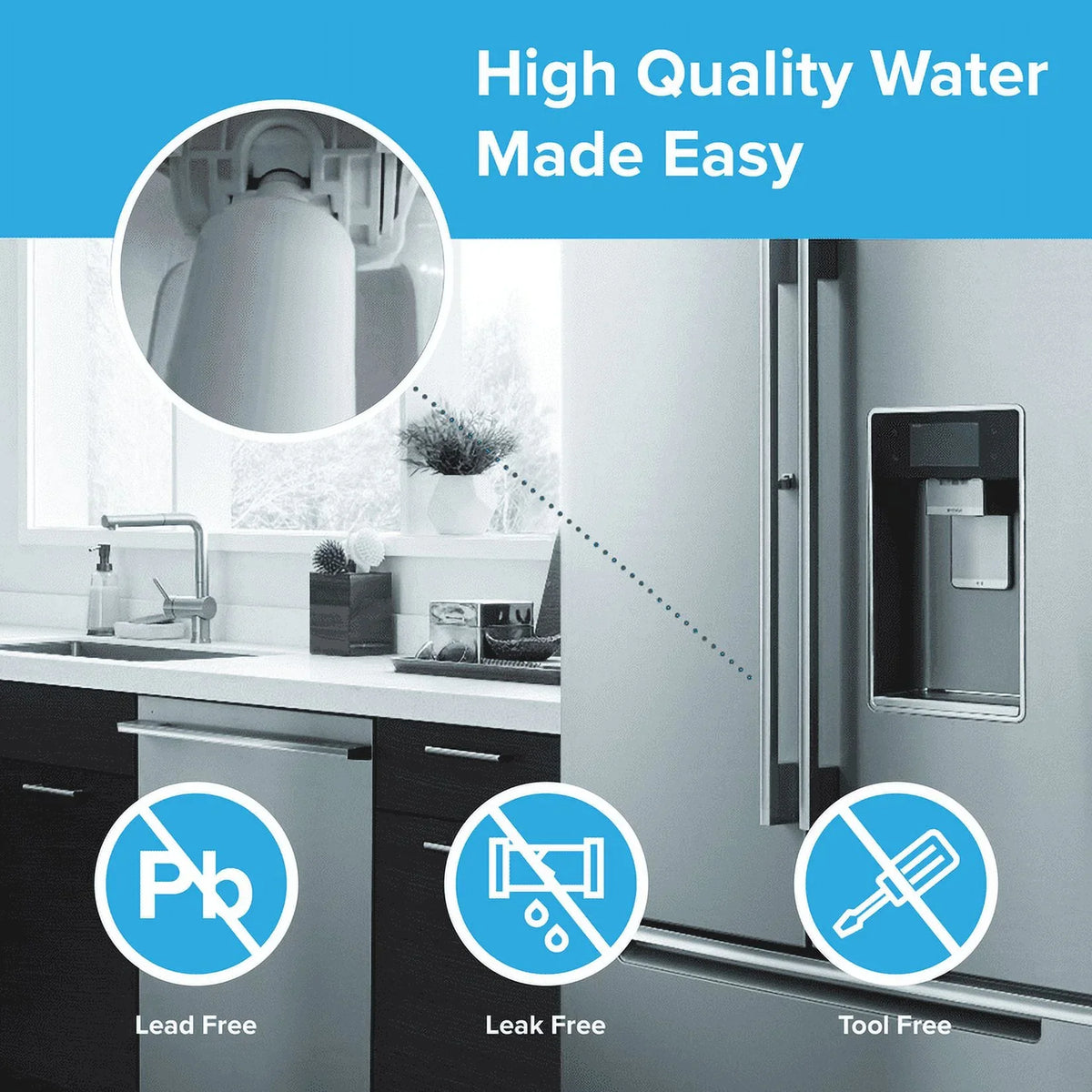 Brio 6046A Refrigerator Water Filter Replacement Compatible With , , , -1000PC,