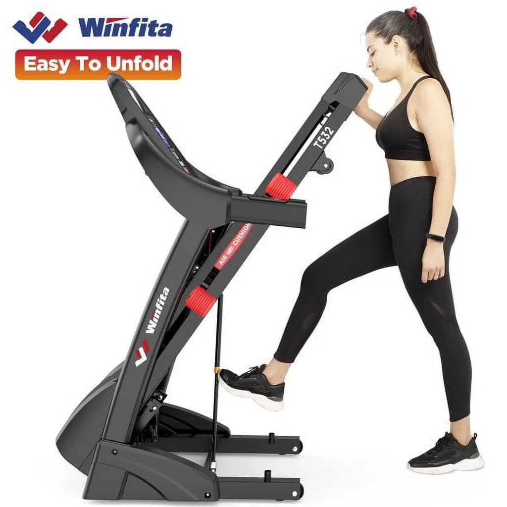 Famistar 4.5HP Folding Treadmill Clearance for Home with 15% Auto Incline 300  Capacity Up to 10MPH Speed Running Machine