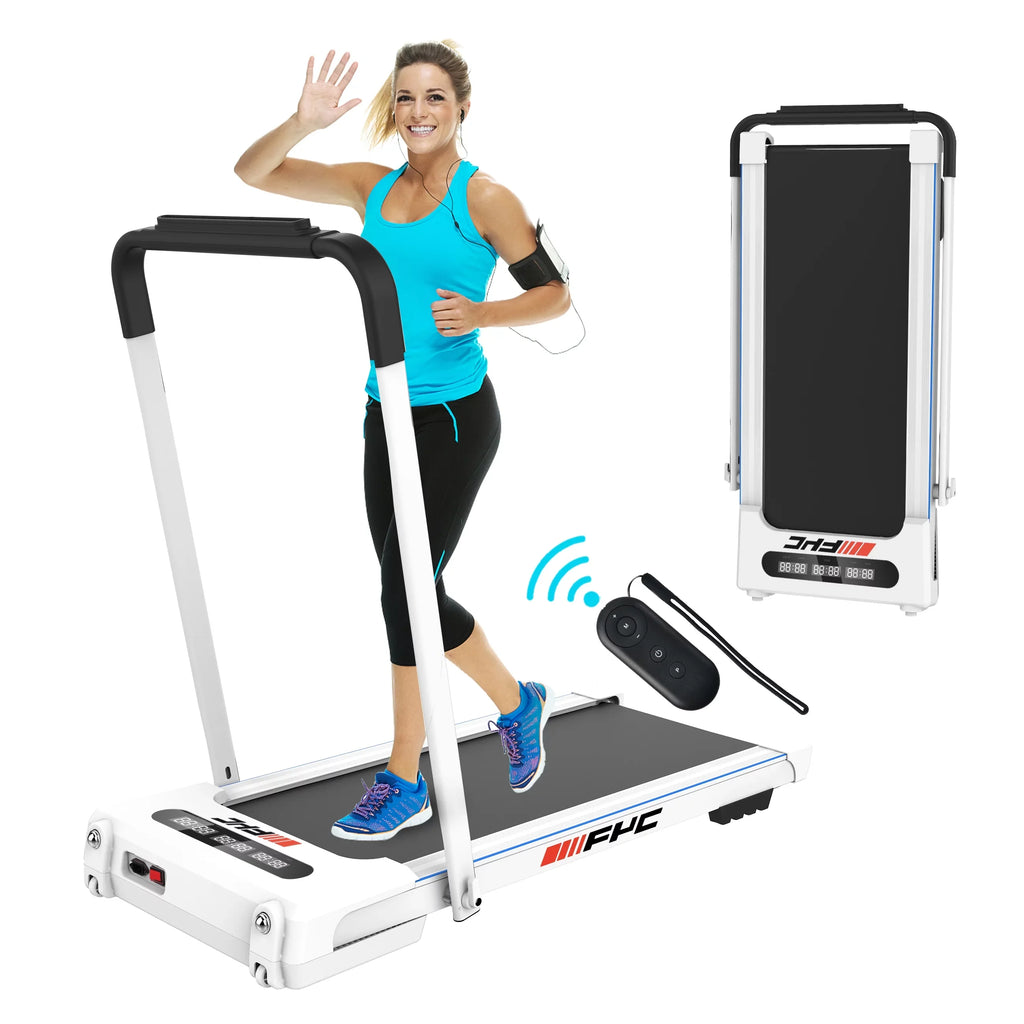 ikayaa  2 in 1 Under Desk Treadmill - 2.5  Folding Treadmill for Home, Installation-Free Foldable Treadmill Compact Electric Running Machine, Remote Control &  Display Walking Running Joggi