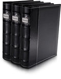 Bellagio-Italia / Storage Binder - Black - Leather - 144-Disc Capacity - Storage Organizer for DVDs, CDs, Blu Rays, & Video Games - Acid-Free Binder Organizer Sheets - 3 Pack
