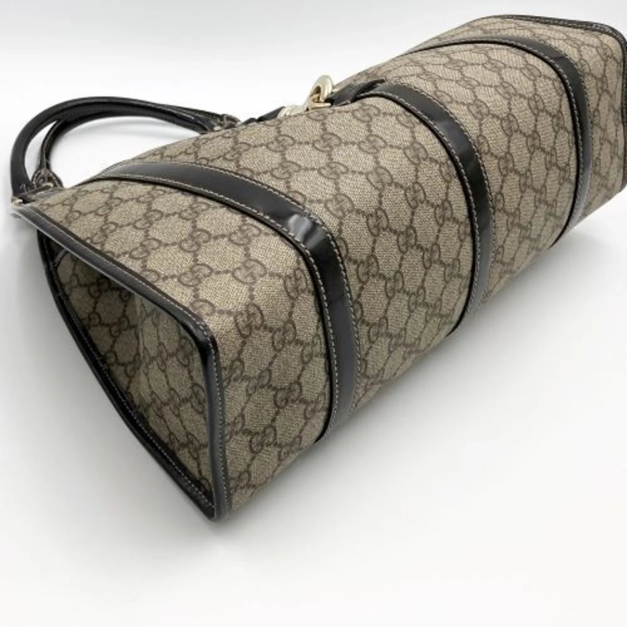 Pre-Owned   Pattern Shoulder Bag Hobo Supreme Beige Brown Ladies Fashion 203049 (Good)
