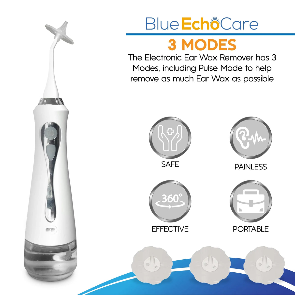 Cleanse Right - Electronic Ear Wax Remover- Includes   Ear Drops, 3   ,   , ear cleaner system, device, ear wax removal tool kit