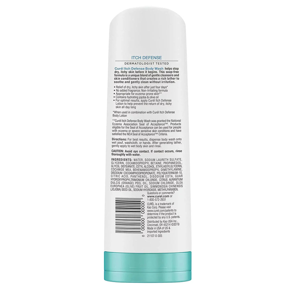 Curel Itch Defense Body Wash, For Dry Skin, 10 oz, 3 Pack