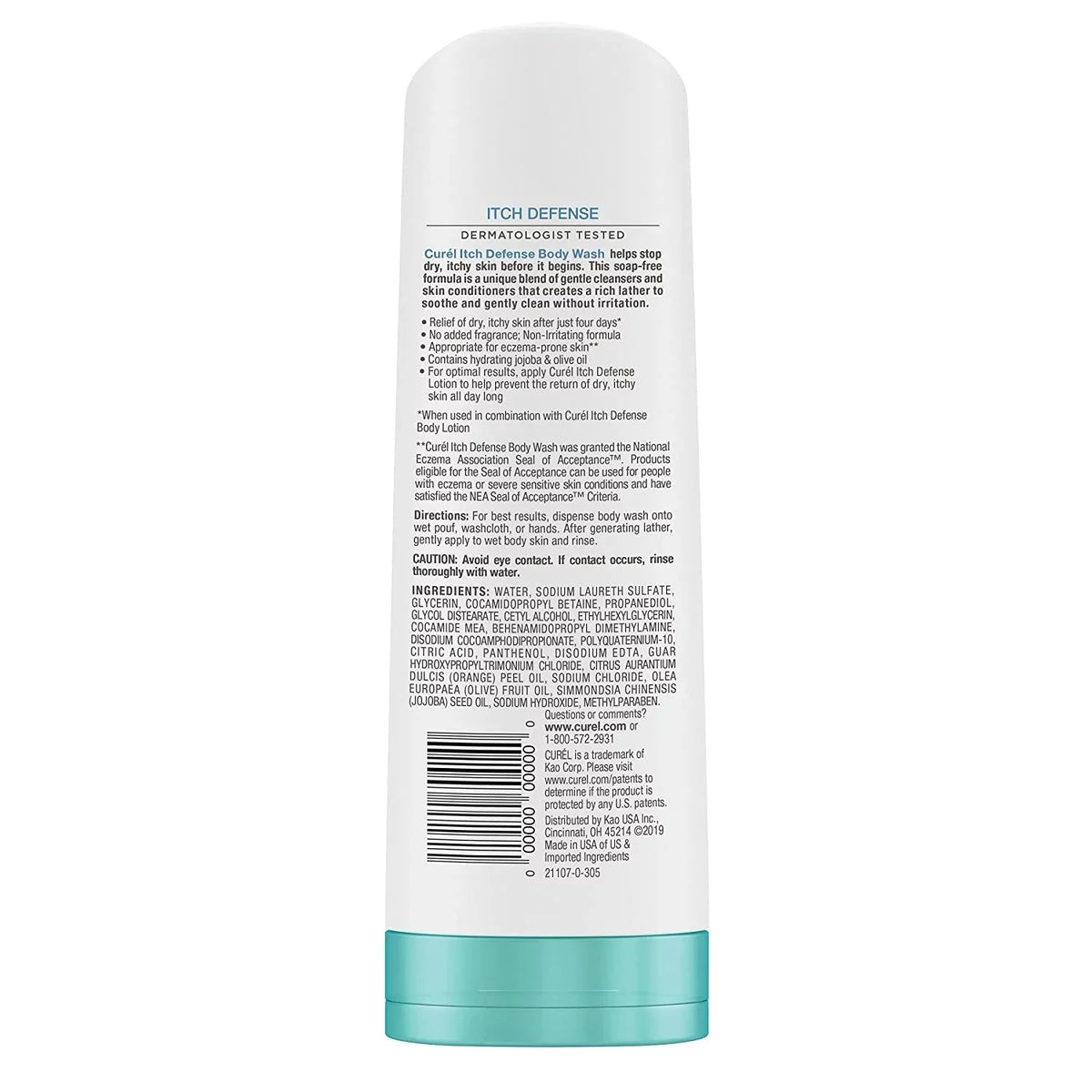 Curel Itch Defense Body Wash, For Dry Skin, 10 oz, 3 Pack