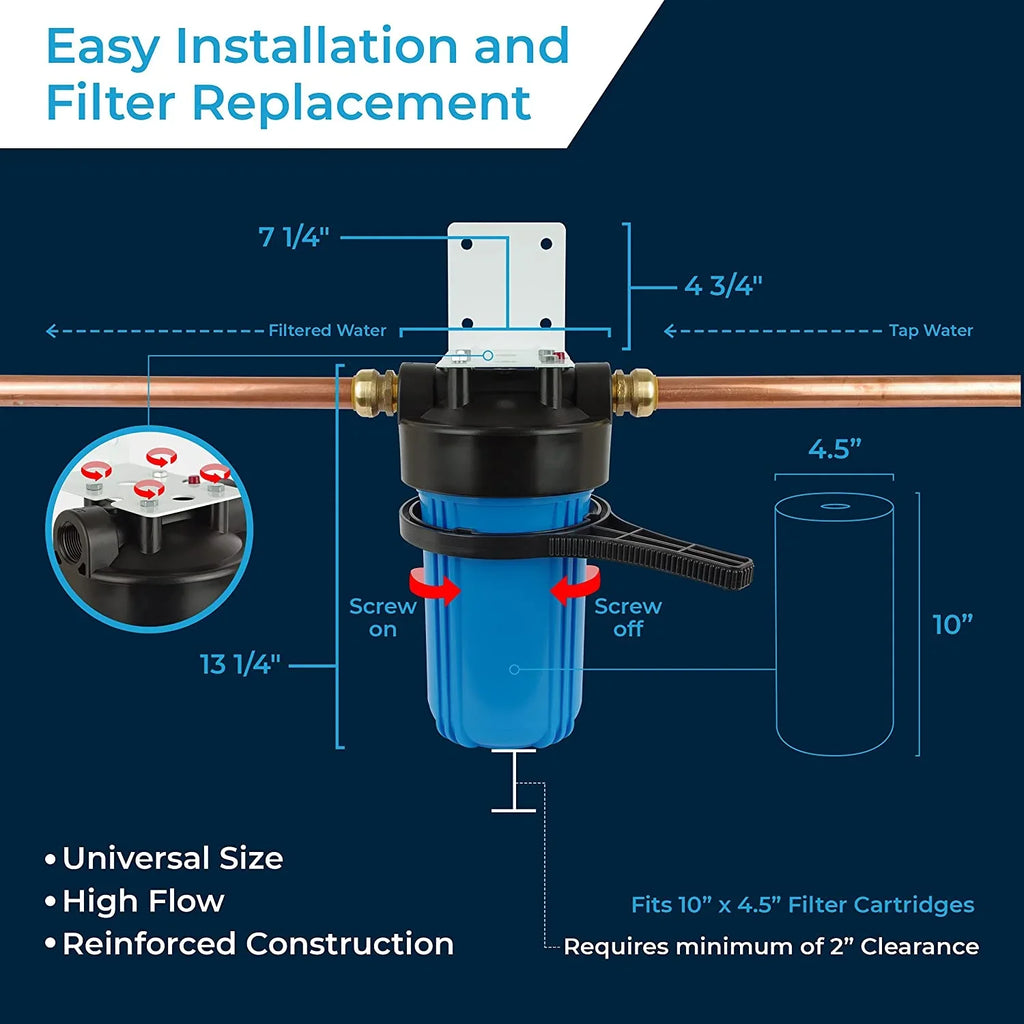Water Filter Housing 10X4.5/10 Inch /   4.5" / 10  / 150469, 1"
