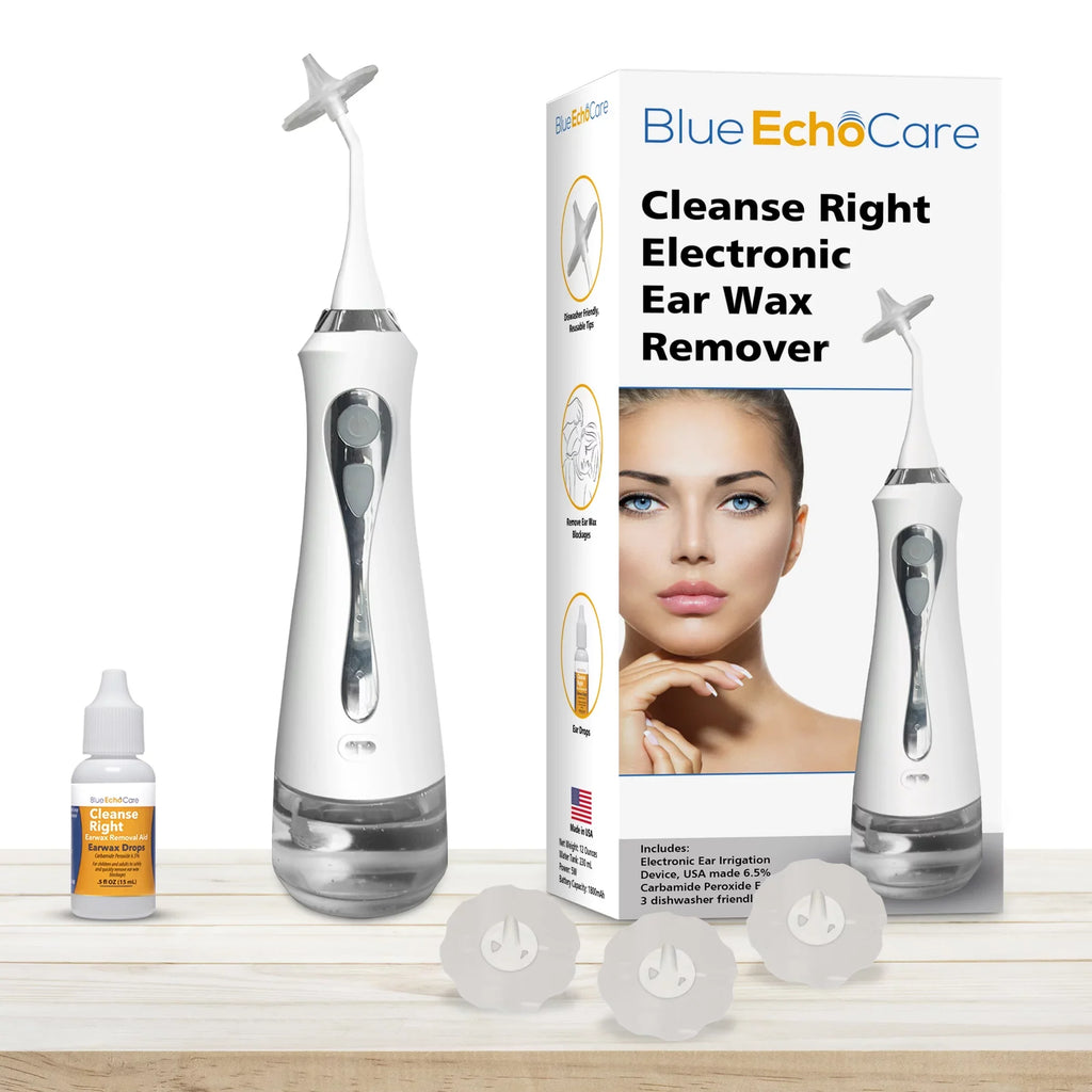 Cleanse Right - Electronic Ear Wax Remover- Includes   Ear Drops, 3   ,   , ear cleaner system, device, ear wax removal tool kit