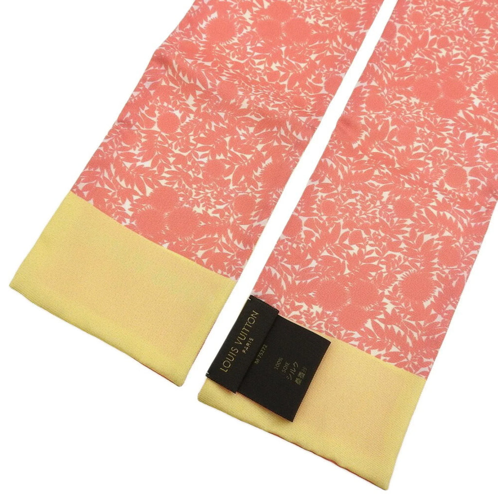 Pre-Owned Louis Vuitton   Bandeau Tropical Flower Scarf Silk Pink Yellow  (Good)