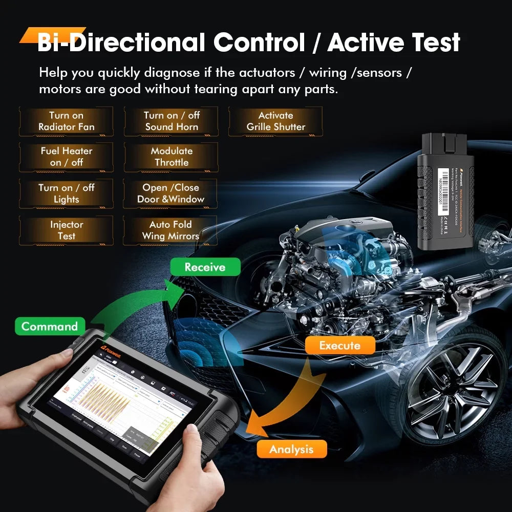Foxwell  Advanced Bluetooth Car Scanner Bi-directional Control Active Test Automotive Scanner 30 Maintenance Services  Scanner Auto Analyzer Code Reader Automotive Diagnostic Scan Tool