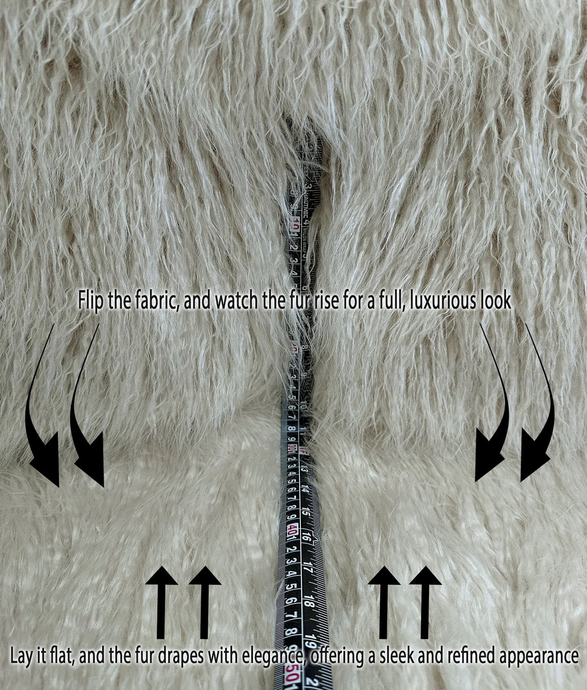 Faux Fake  Yak  3.5"  Pile Japanese Fire Retardant Yarn 2.3oz Per Yard / Craft, Sewing Cosplay 58" Wide Sold by Continuous Yard (Latte Cream)