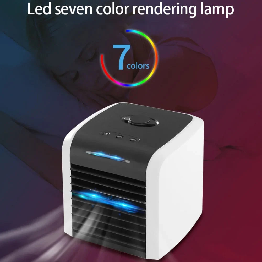 Portable Air Conditioner, Mini Evaporative Air Cooler, Personal Rechargeable  Fan, Quiet Desk Fan with 2 Speeds for Home Room Office