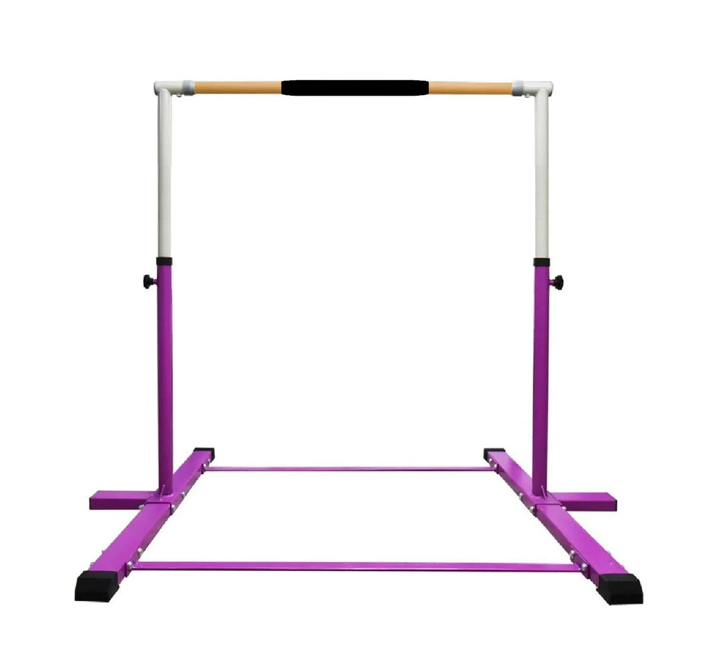 Athletic Bar Gymnastics Bar Kip Bar for Kids Gymnastic Training, Adjustable Height Horizontal Bar Professional Junior Gymnast Gymnastic Bar, Asymmetric Bar Expandable 3 to 5  Cushioned Bar Purple