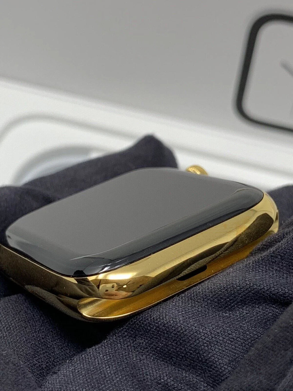 24K Gold Plated 44MM iWatch  5 Gold Link Band Diamond Rhinestones