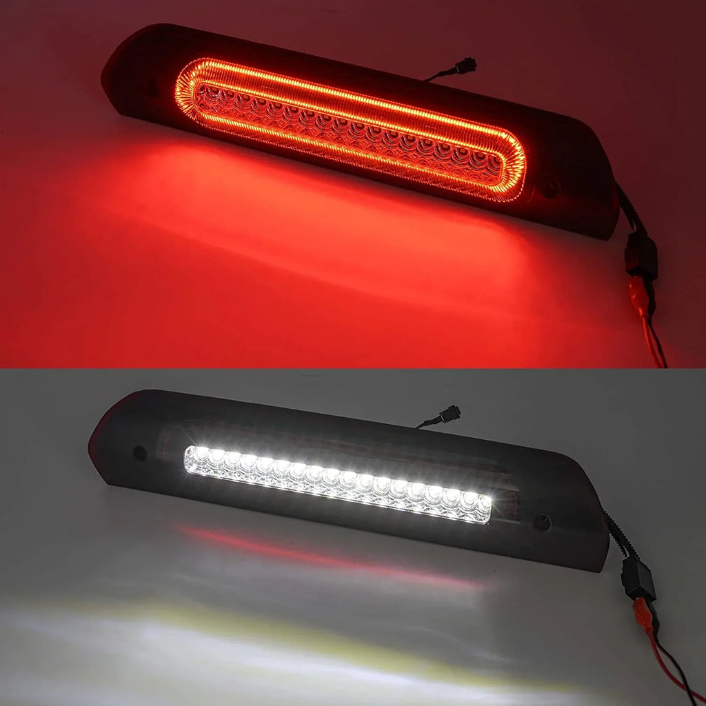 Led Third Brake Light Replacement for 2002-2009 Dodge  1500 2500 3500 Red  Strobe 3rd Brake Light White Reverse Cargo Light Kit Euro Clear Lens  Rear Tail Brake Lamp Assembly
