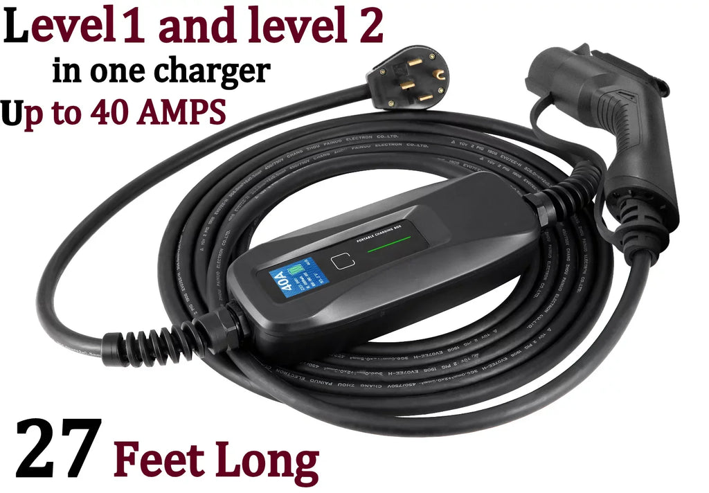 Couplago ,40  (9.6 )- Dual Voltage -240V/120V,  Charging Station - Level 2- - Charger for Electric Vehicles, You Set The - 40 , 24  or 12  - 14-50R to 5-15P /120V Adapter