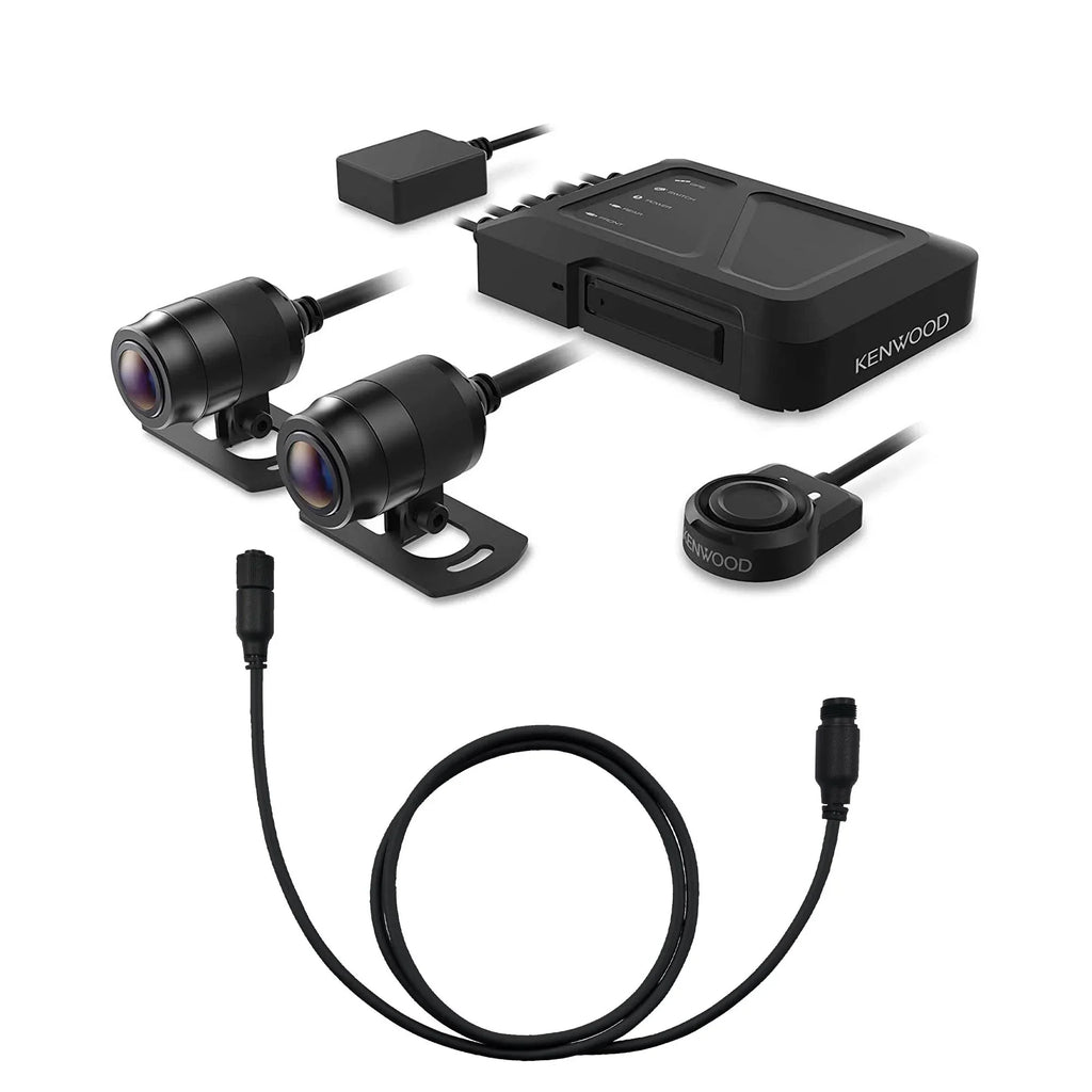 Kenwood - Motorsports  Dash Cam with  and Rear-View Camera with a Kenwood - 16ft (5m) Extensional Cable