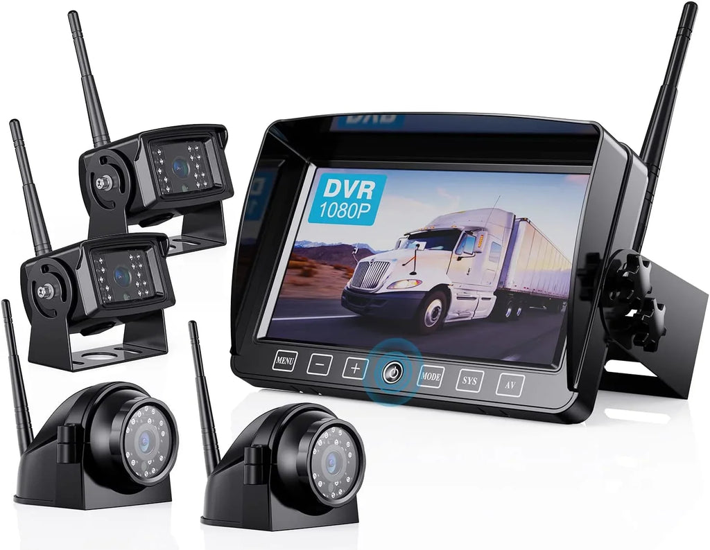 Wireless Digital Backup Camera Monitor System Kit 7''  1080P   Waterproof Rear View Camera for Truck/Semi-Trailer/Box Truck/-