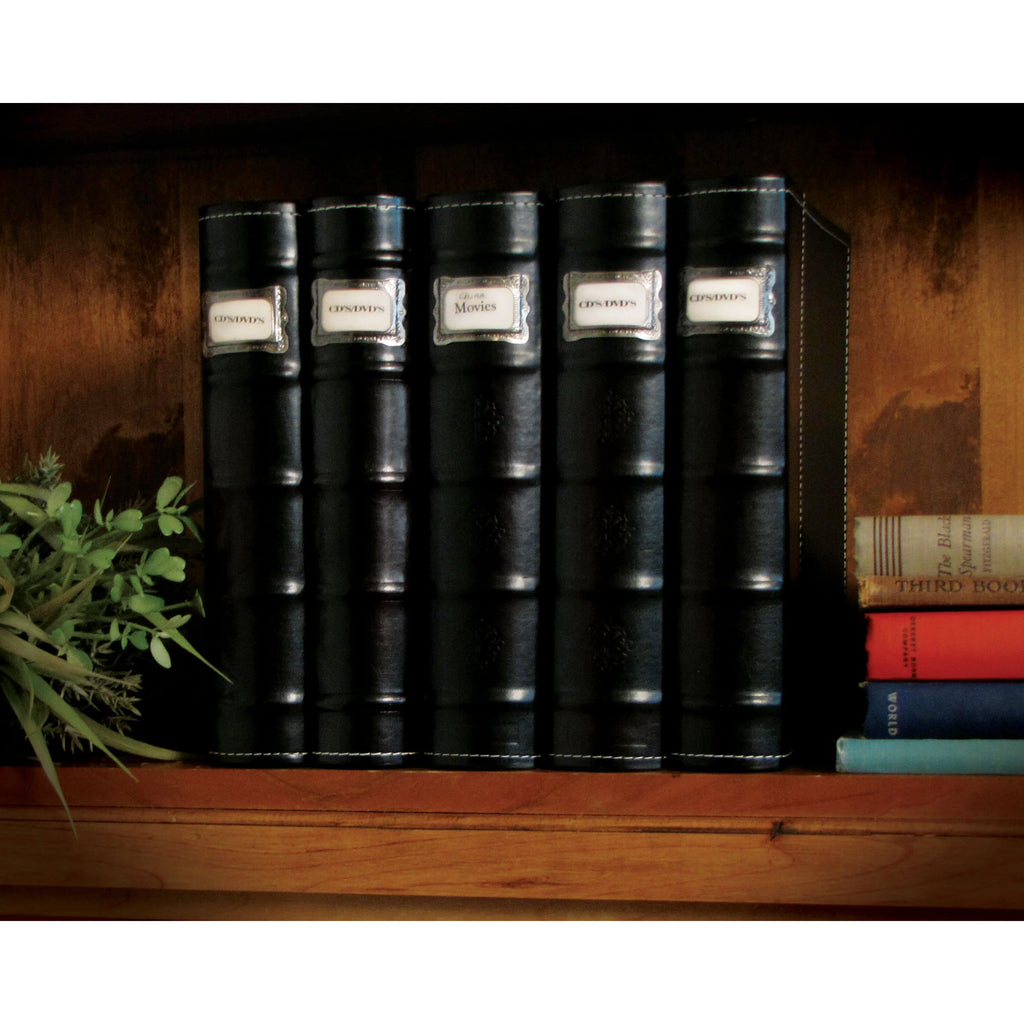 Bellagio-Italia / Storage Binder - Black - Leather - 144-Disc Capacity - Storage Organizer for DVDs, CDs, Blu Rays, & Video Games - Acid-Free Binder Organizer Sheets - 3 Pack