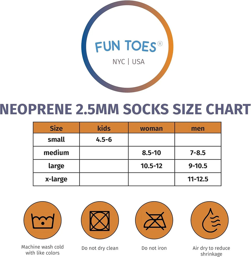 2.5MM Neoprene Socks for Water Sports Women Men 2  Fin Socks for Scuba Diving, Snorkeling, Paddling, Jet skiing
