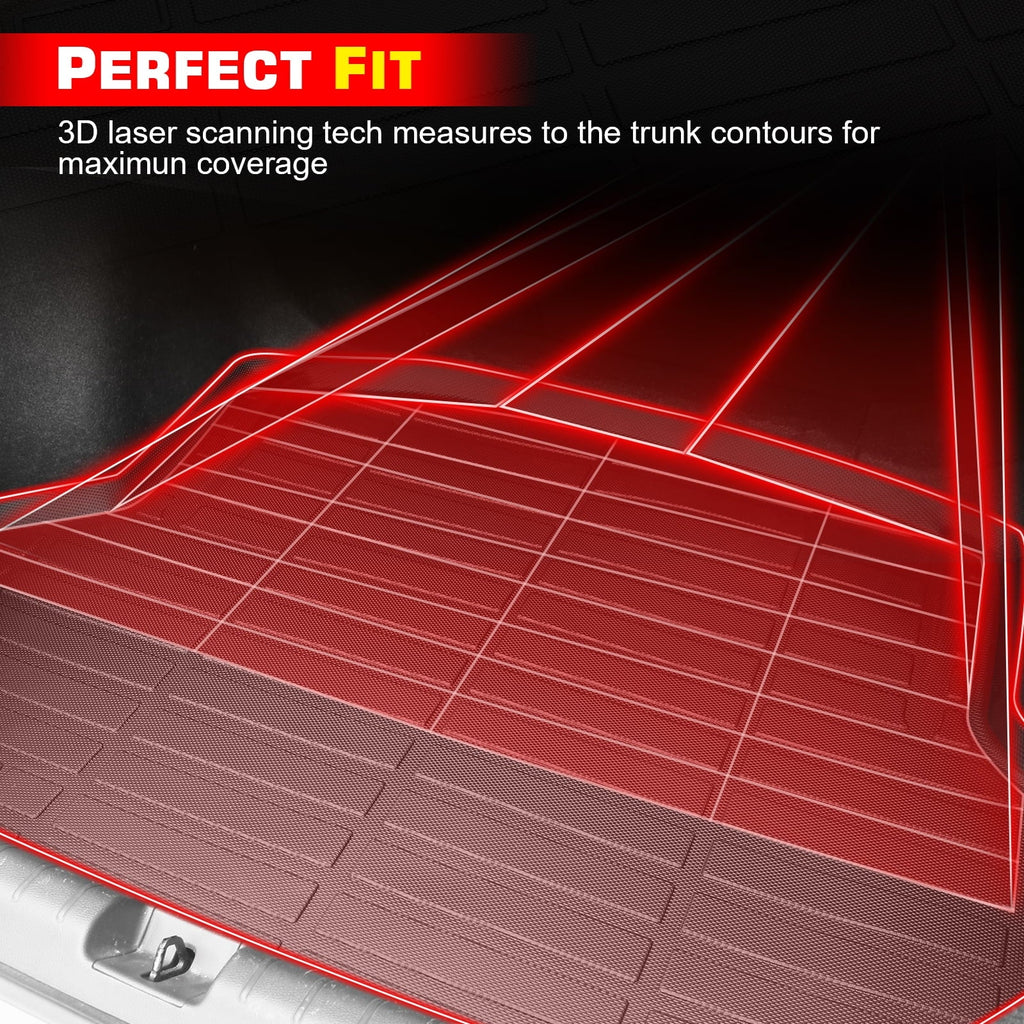 Ikon Motorsports Trunk Mat Compatible With 2023-2024 Honda -, Black 3D Molded Car Rear Carpets Liner Protection  Thermo Plastic Elastomer All Weather Boot Tray Cover Protector Pad