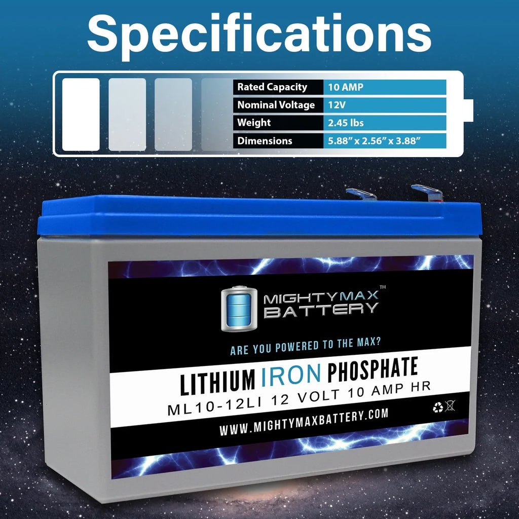 12V 10AH Lithium Replacement Battery Compatible with Marcum   - 3 Pack