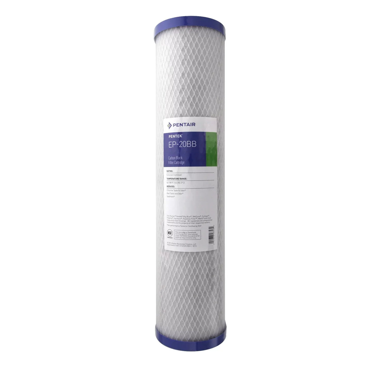 Pentek -20BB Carbon Block Filter Cartridge, 20 inch x 4-5/8 inch, 5 Microns